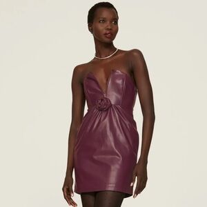 ASHLEY PARK x RTR Voila Purple Dark Plum Vegan Leather Dress Size 12 Large L